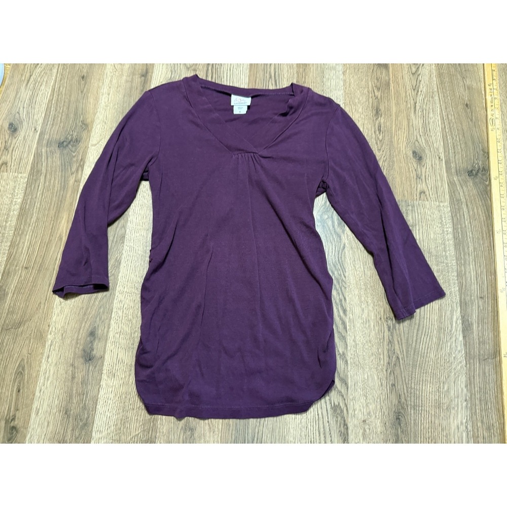 Oh Baby by Motherhood Shirt, Women's Size Medium, Purple, 3/4 Sleeve, V-neck